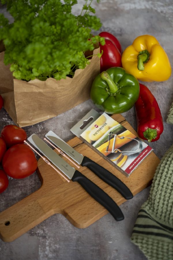 Victorinox Tomaten- und Tafelmesser, 11 cm, Wellenschliff, absolut scharf, schwarz, Swiss Classic – Bild 6